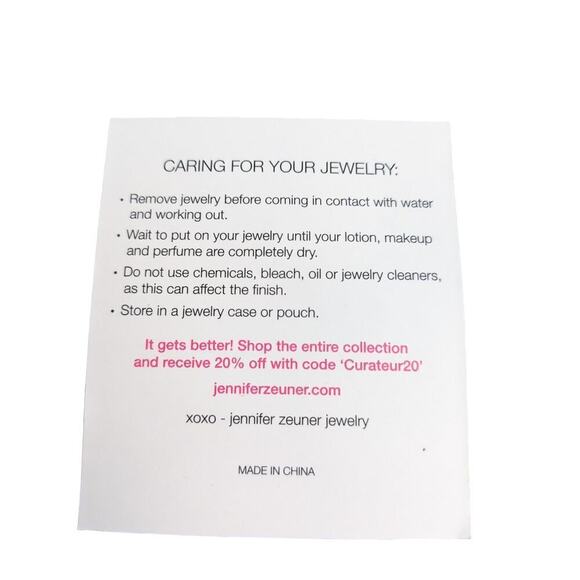 Jennifer Zeuner NWT Hamilton Herringbone Necklace 14k gold plated - Picture 7 of 8